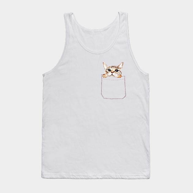 Pocket cat Tank Top by annashell